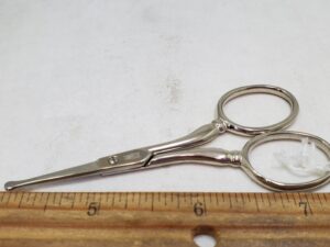 DR-345535 Mustache Scissors with Corrugation 4 1/2 Inch Nickel Plated