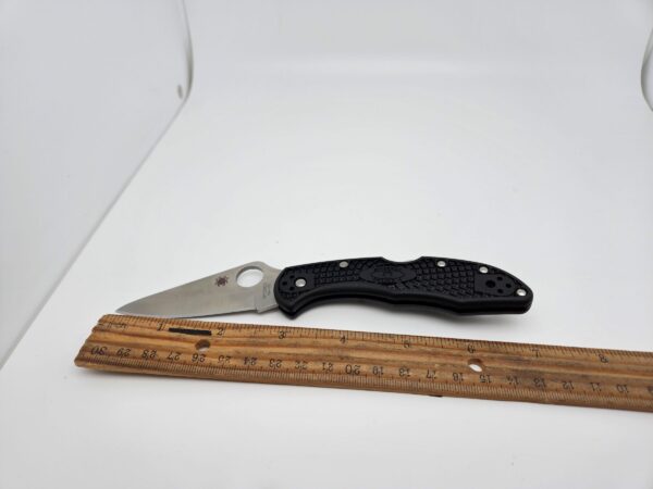 Spyderco C11PBK Delica Pocket Knife with Plain Edge