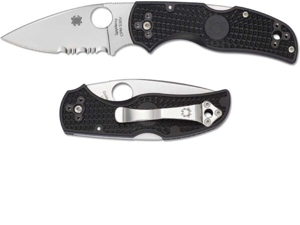 Spyderco C41PSBK Native 5 Pocket Knife Locking Blade, Partially Serrated