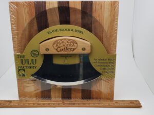 Ulu Knife Set 7BBA with Block-Bowl Combination