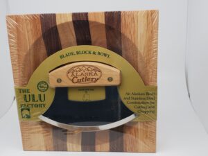 Ulu Knife Set 7BBA with Block-Bowl Combination