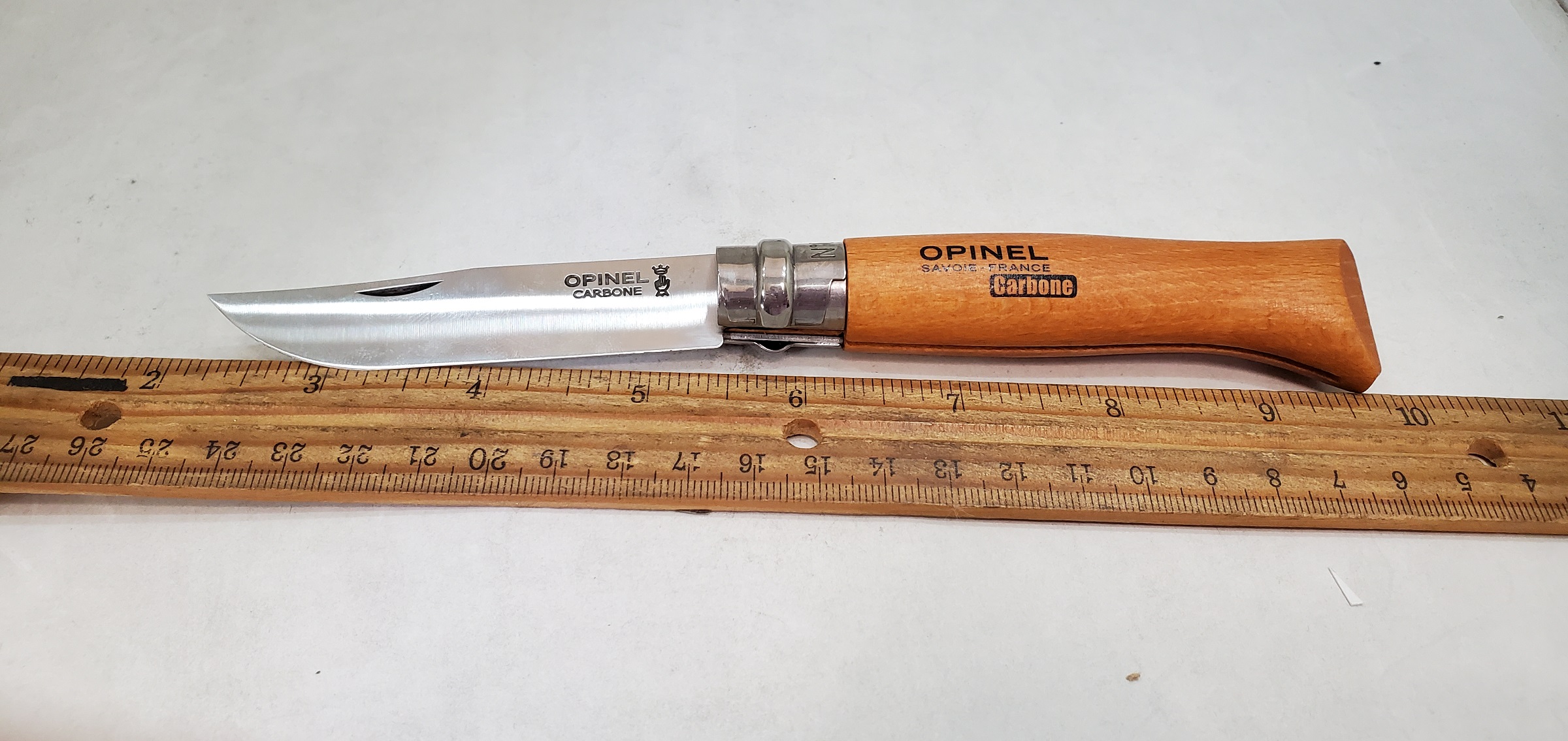 svælg luft trække No. 8 Opinel Carbon Knife Knife OP-13080 4-3/8" classic folding knife