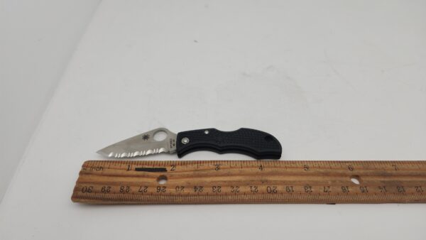 SpydercoSCLBKP3 Ladybug Serrated with Black Handle