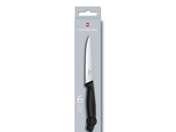 Victorinox 6.7233.6 Swiss Classic Steak Knives with Black Handles Set of 6