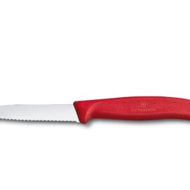 Victorinox Swiss Classic 6.7431 Sheepsfoot Paring Knife with Wavy Edge 3.25 IN with Red Handle