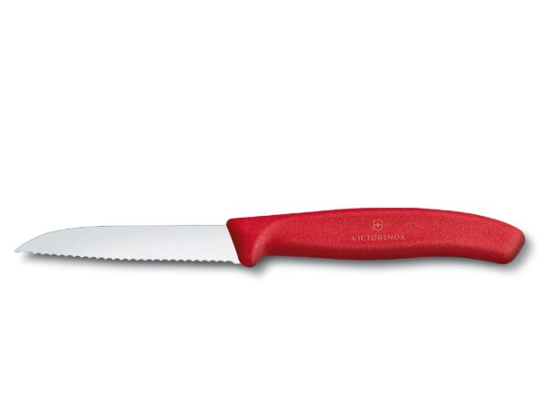 Victorinox Swiss Classic 6.7431 Sheepsfoot Paring Knife with Wavy Edge 3.25 IN with Red Handle