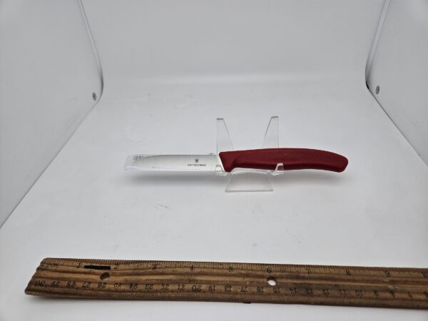 Victorinox Swiss Classic 6.7431 Sheepsfoot Paring Knife with Wavy Edge 3.25 IN with Red Handle