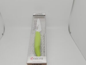 FK-075-WH-GR Ceramic Paring Knife 3" with Green Handle by Kyocera