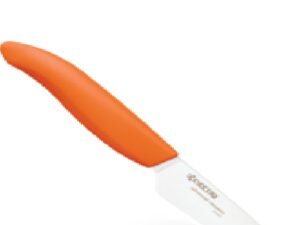 FK-075-WH-OR Ceramic Paring Knife 3" with Orange Handle by Kyocera