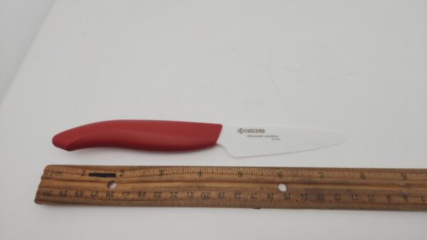 Kyocera FK-075 WH Ceramic Paring Knife 3" with Red Handle