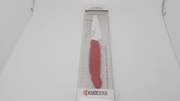 Kyocera FK-075 WH Ceramic Paring Knife 3" with Red Handle