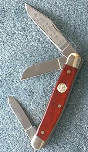 Boker 7474SS Red Bone Stockman Knife, stainless blades