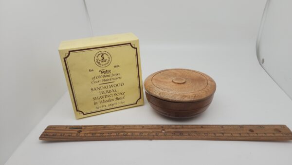 TOBS-01050 Sandalwood Shaving Soap With Wood Bowl by Taylor of Old Bond Street