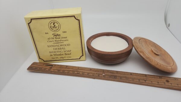 TOBS-01050 Sandalwood Shaving Soap With Wood Bowl by Taylor of Old Bond Street